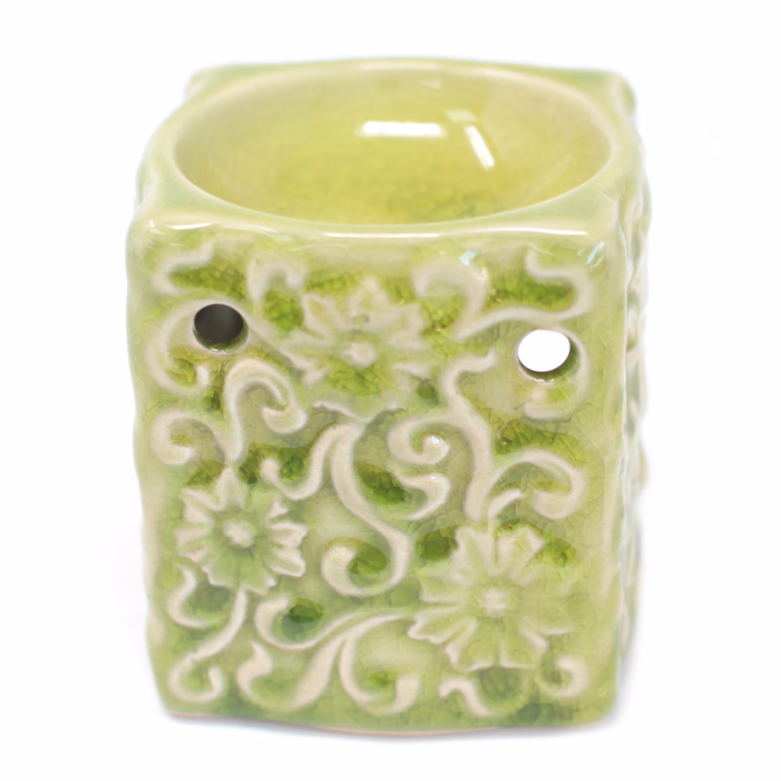 Classic Pequeño Cuadrado Floral Quemadores de Aceite (Aast) 2 Classic Pequeño Cuadrado Floral Quemadores De Aceite (Aast)