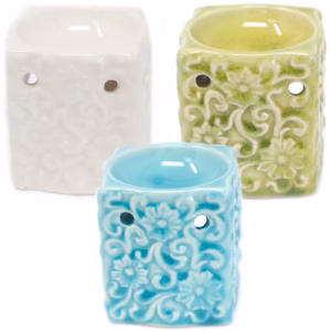 Classic Pequeño Cuadrado Floral Quemadores de Aceite (Aast)