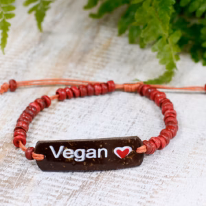 Kokosarmband med Slogan - Vegan