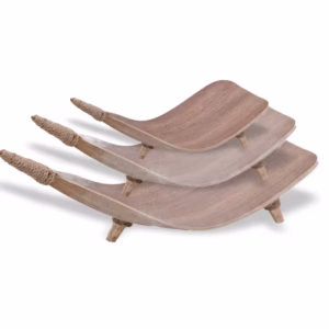 Kokosblad Fruitschaal Set - Witgewassen