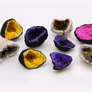 Gekleurde Calciet Geodes - Natuurlijke Steen - Roze en Goud