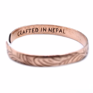 Copper Tibetan Bracelet - Slim Tribal Swirls
