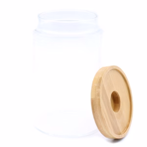 Glasburk med Bambulock - 10cm
