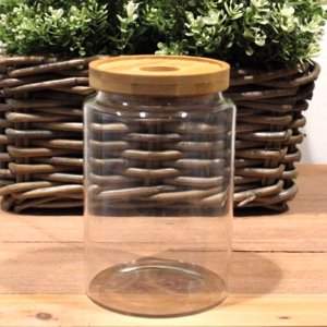 Glasburk med Bambulock - 15cm