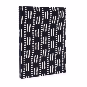 Cuadernos Encuadernados en Algodon 20x15cm - 96 Pag - Puntos y Rayas Negros