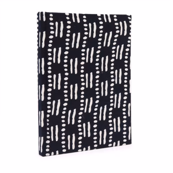 Cuadernos Encuadernados en Algodon 20x15cm - 96 Pag - Puntos y Rayas Negros