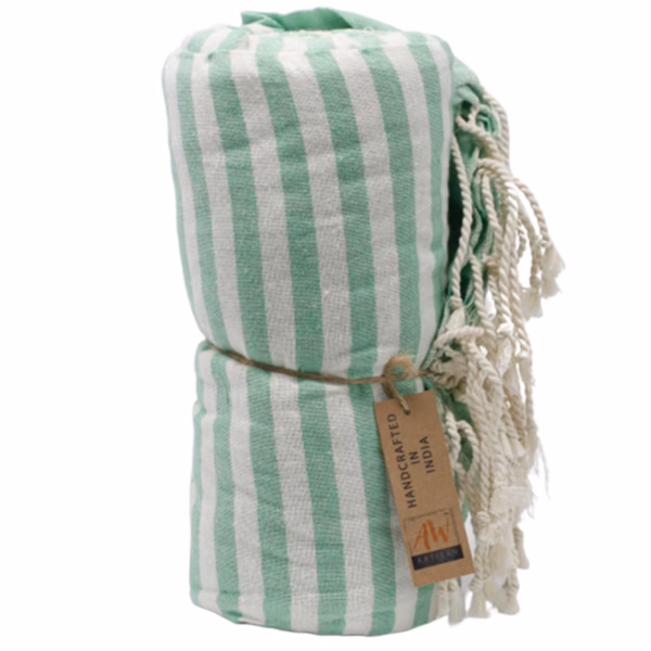 Serviette Paréo Coton - 100x180cm - Vert Picnic