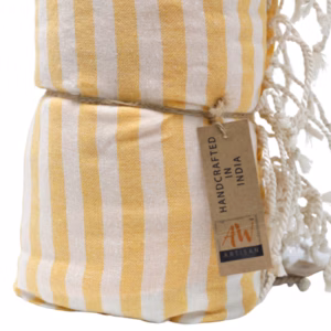 Serviette Paréo Coton - 100x180cm - Jaune Soleil