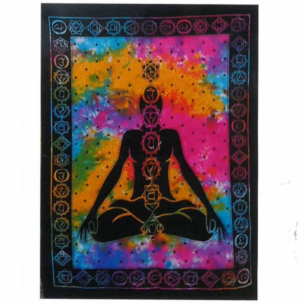 Vægkunst i Bomuld - Chakra Buddha