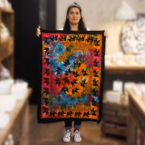 Arte de Pared de Algodón - Mandala de Elefante