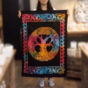 Bomuld Wall Art - Træ med Adam og Eva