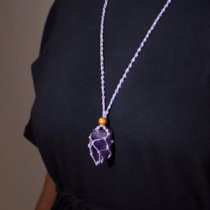 Crystal Gemstone Necklace Cord 45cm/18inch - Purple