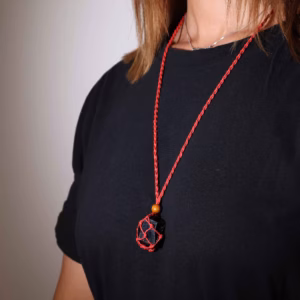 Cordones para Collar de Pieras Preciosas 45cm - Rojo
