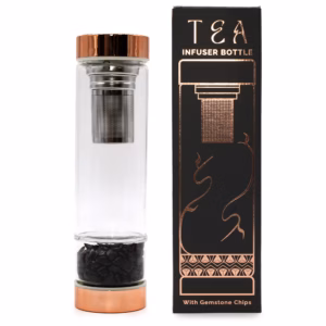 Flaske med Te i Krystalglas - Rose Gold - Onyx