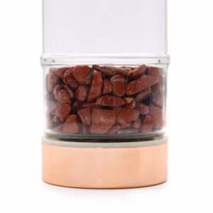 Kristallen Glazen Thee - Ei Fles - Rosé Goud - Rode Jaspis