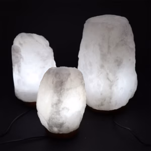 Lampe au Sel de l'Himalaya Roche de Cristal avec Base - Env. 2 - 3kg