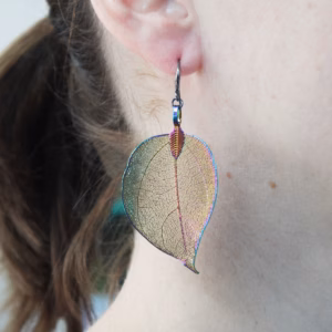 Boucles d'Oreilles - Feuilles Gouttes - Multicolore