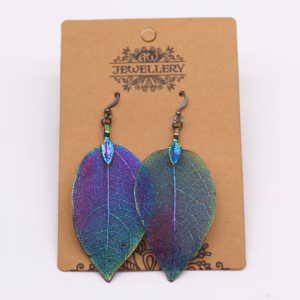 Boucles d'Oreilles - Feuilles Gouttes - Multicolore