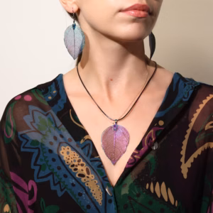 Boucles d'Oreilles - Feuilles Gouttes - Multicolore