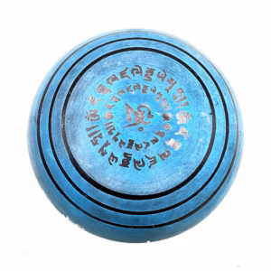 Klangschale aus Erdpulver - Blue Mantra Five Buddha - 16cm