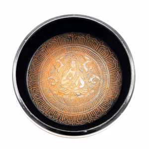 Earth Powder Singing Bowl - Clay Om Buddha - 16cm