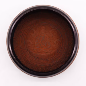 Earth Powder Singing Bowl - Clay Om Buddha - 16cm