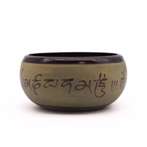 Klangschale aus Erdpulver - Mantra Five Buddha - 16cm