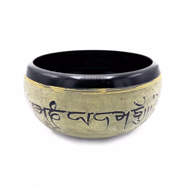 Klangschale aus Erdpulver - Mantra Five Buddha - 16cm