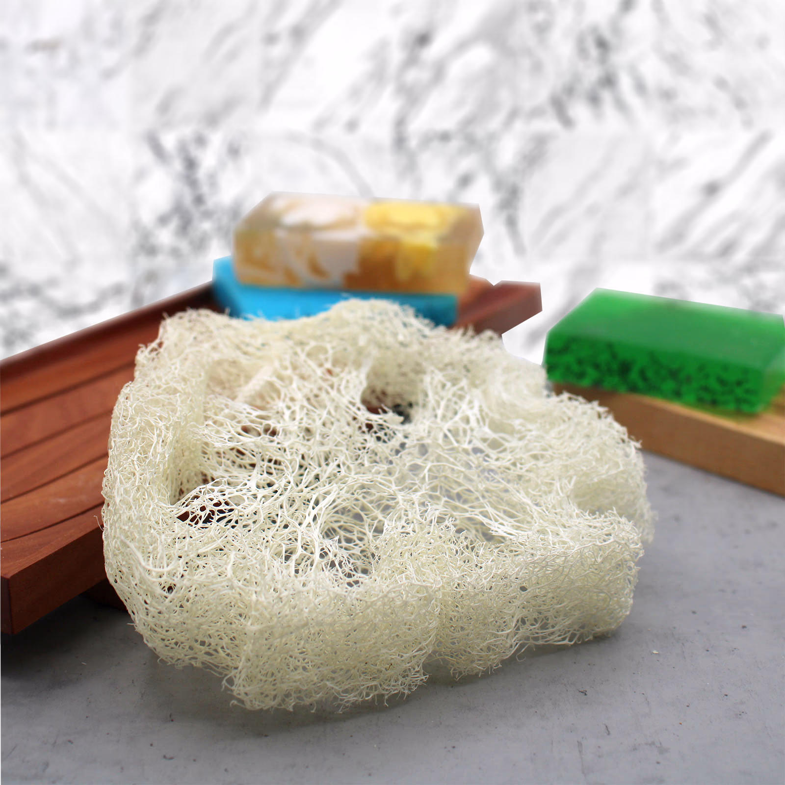 Egyptisk Luksus Loofah / Luffa med Snor - 2cm 2 Egyptisk Luksus Loofah / Luffa Med Snor - 2Cm
