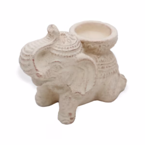 Elephant Incense & Candle Holder - Cream
