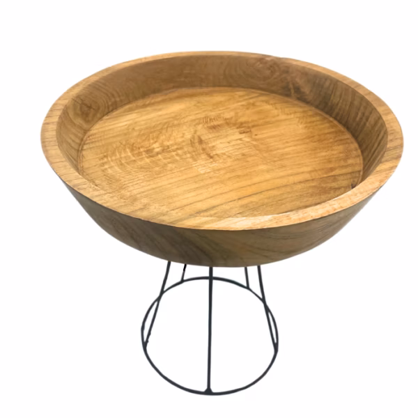 Elevated Teak Bowl Tray - Groot