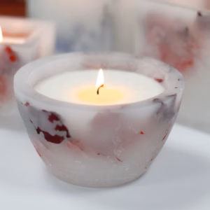 Bougie Enchantée - Grand Bol - Rose