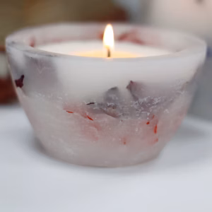 Bougie Enchantée - Grand Bol - Rose