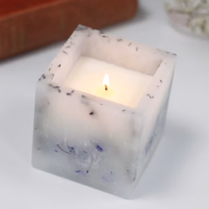 Betoverende Geparfumeerde Soja Kaars - Groot Vierkant - Lavendel