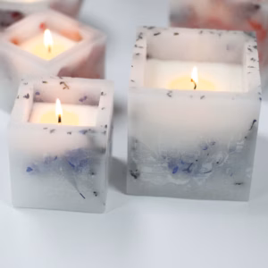 Betoverende Geparfumeerde Soja Kaars - Groot Vierkant - Lavendel