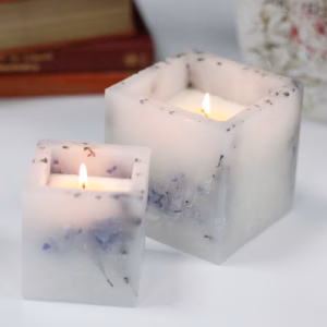 Betoverende Geparfumeerde Soja Kaars - Groot Vierkant - Lavendel