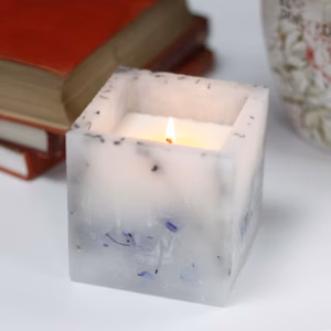 Betoverende Geparfumeerde Soja Kaars - Groot Vierkant - Lavendel
