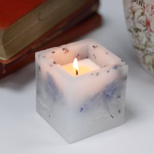Betoverende Geparfumeerde Soja Kaars - Groot Vierkant - Lavendel