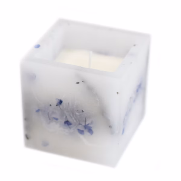 Magiskt Glödande Ljus - Stor Kub - Lavendel