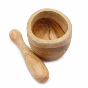 Maja y Mortero de Madera de Teca - Pequeña