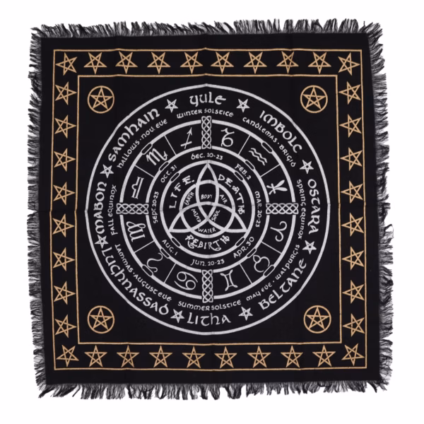 Nappe d'Autel Ésotérique à Franges - Vie Mort Renaissance