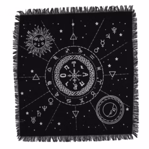 Esoterisch Altaardoek met Franjes - Maan & Zon Kaart