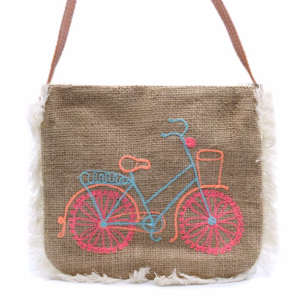 Fransväska - Cykel Broderi