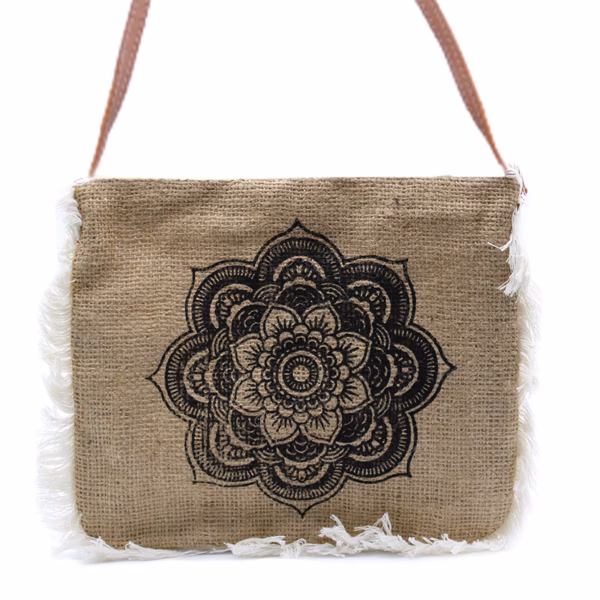 Jute Franje Tas - Mandela Print