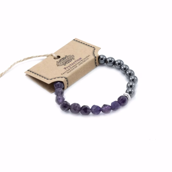 Gefacetteerde Edelsteen Armband - Magnetische Amethyst