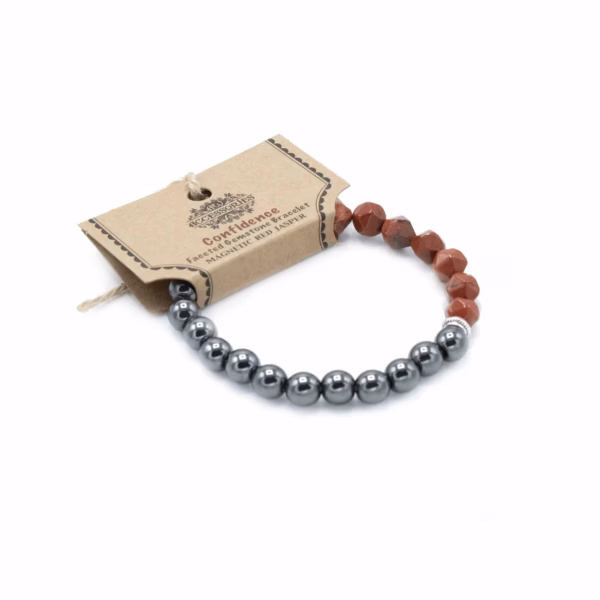 Facettiertes Edelstein - Armband - Magnetischer Roter Jaspis