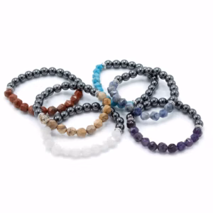 Bracelets Pierres Fines Facettes Magnétique - Quartz de Roche