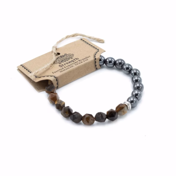 Bracelets Pierres Fines Facettes Magnétique - Oeil de Tigre