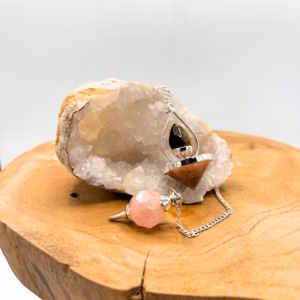 Facettiertes Edelsteinpendel - Rosenquarz