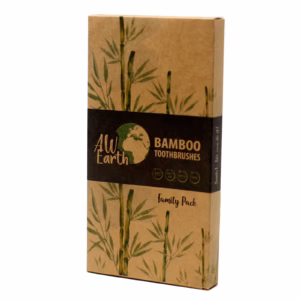 Caja de 4 Cepillos de Bambú - Blanco - Pack Familiar